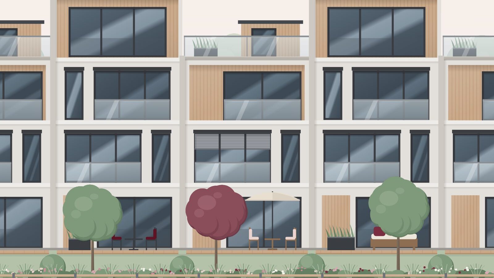 Moderne 2-Zimmer-Neubauwohnung mit Terrasse und Garten in Blasewitz – Außenansicht