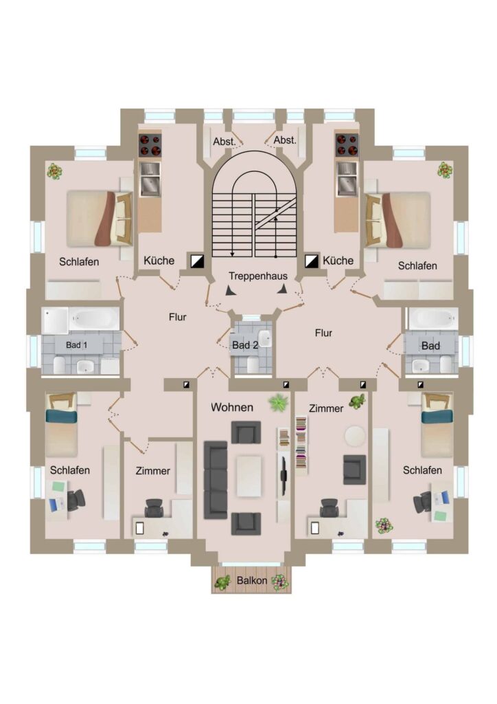 Grundriss Gründerzeit-Mehrfamilienhaus in Radebeul